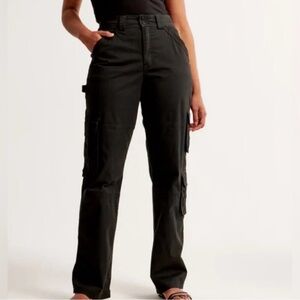 Abercrombie & Fitch Black Wide-Leg Cargo Pants